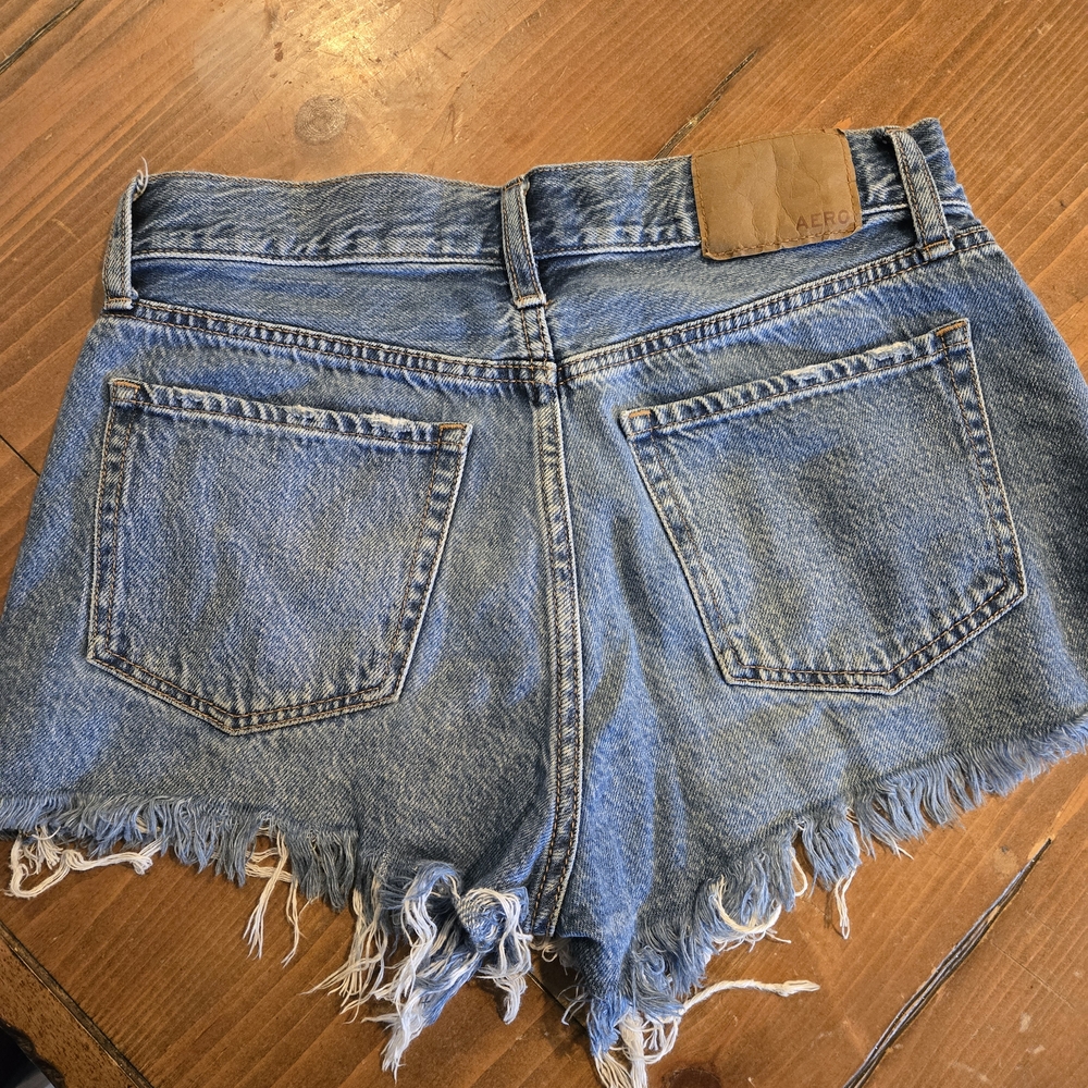 Aeropostale Blue Distressed Jean Shorts - Picture 5 of 7
